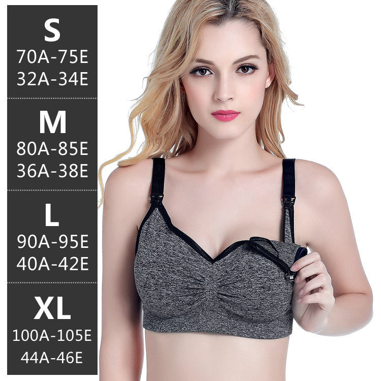 Front Buckle, No Steel Ring, Breastfeeding Bra, Seamless Gathering, Adjustable Cross-beauty Back Underwear