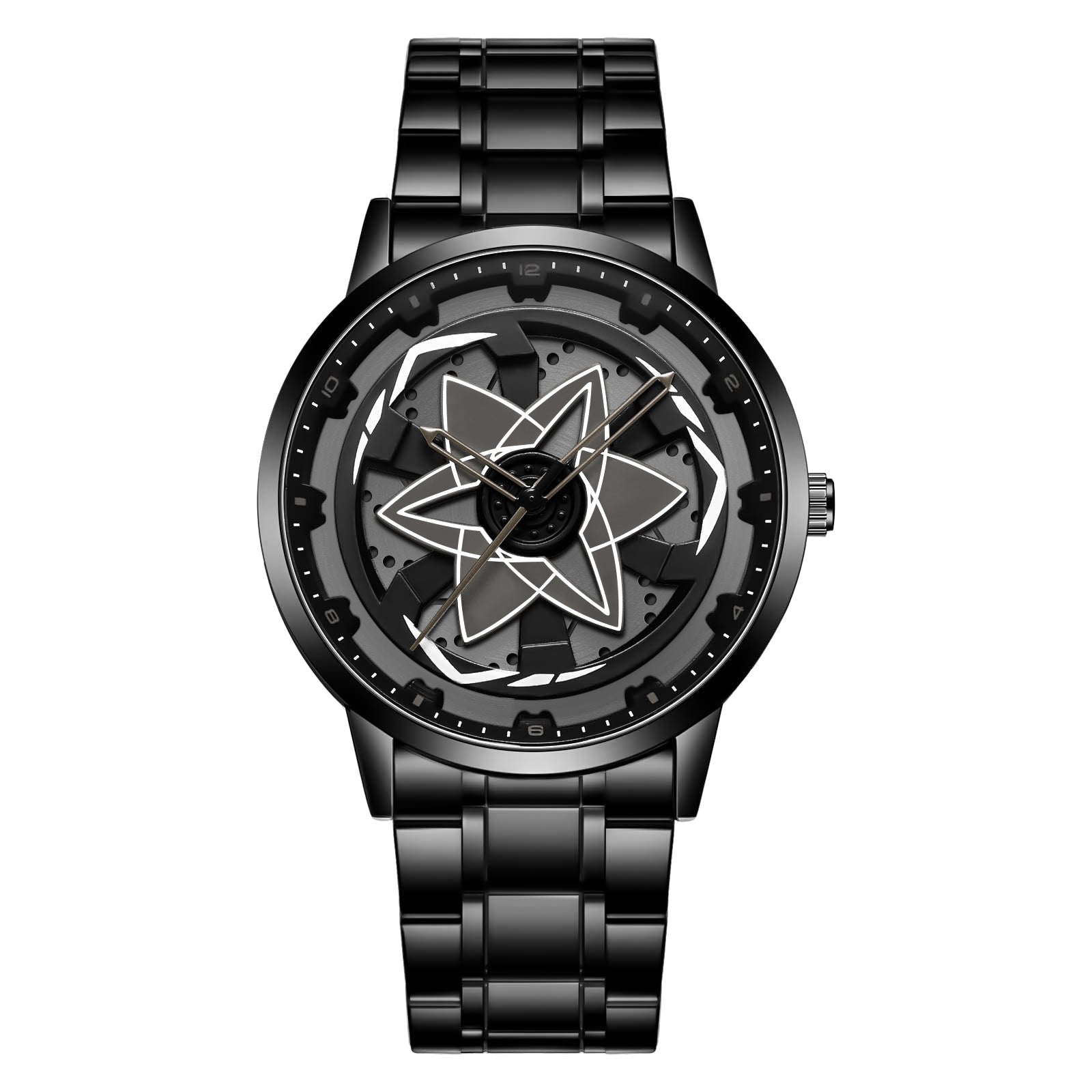 Creative Waterproof Rotating Hub Watch, Fashionable 3D Hollow Design