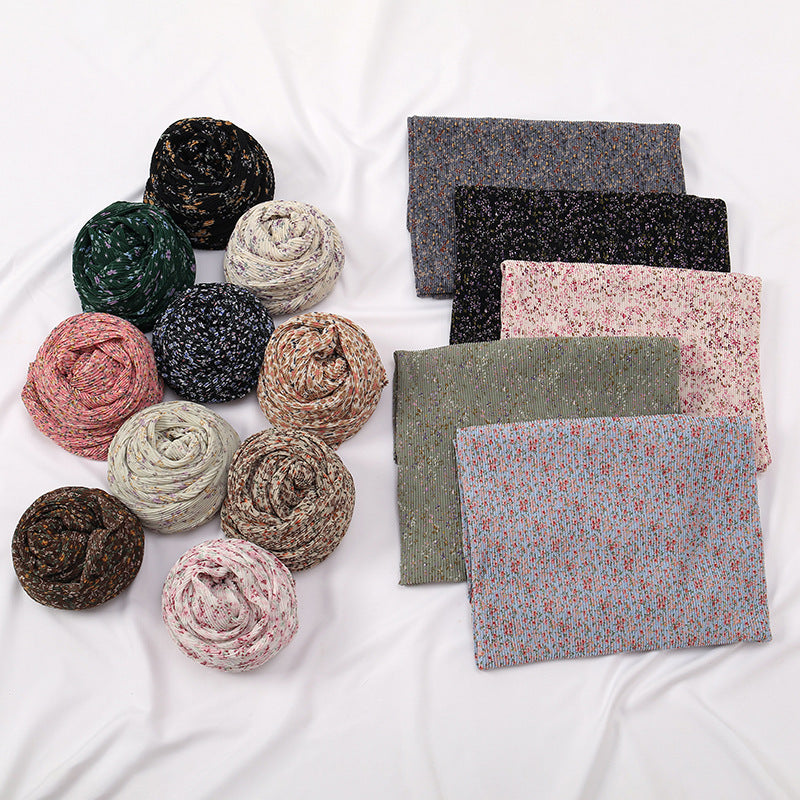 Pearl Chiffon Printed Square Scarf Pleated Scarf