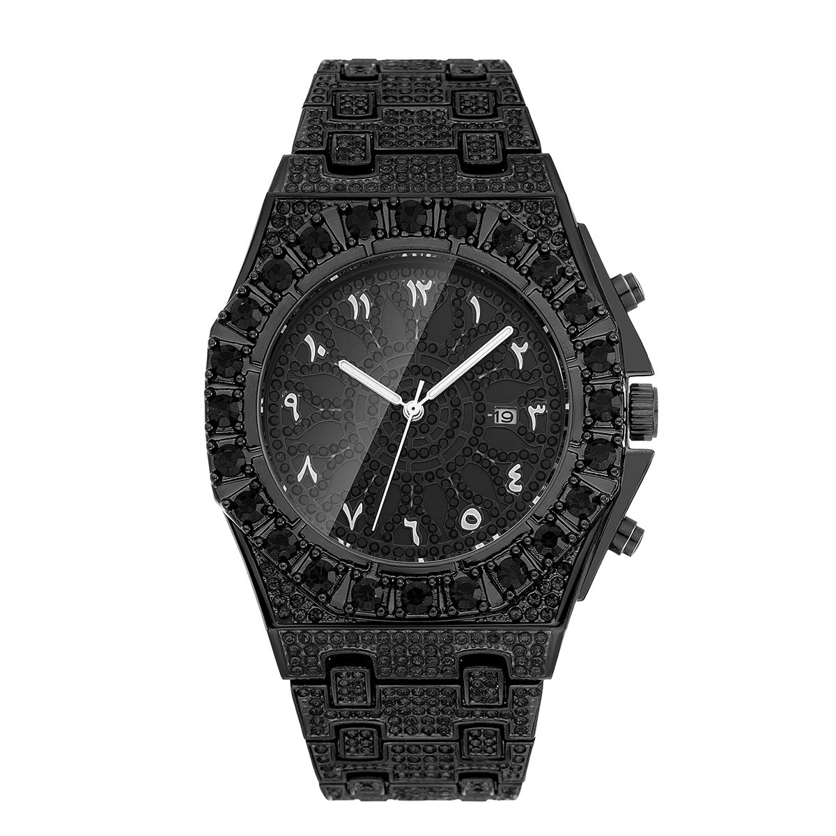 Hip Hop Niche Design Full Diamond Arabic Scale Men's Watch