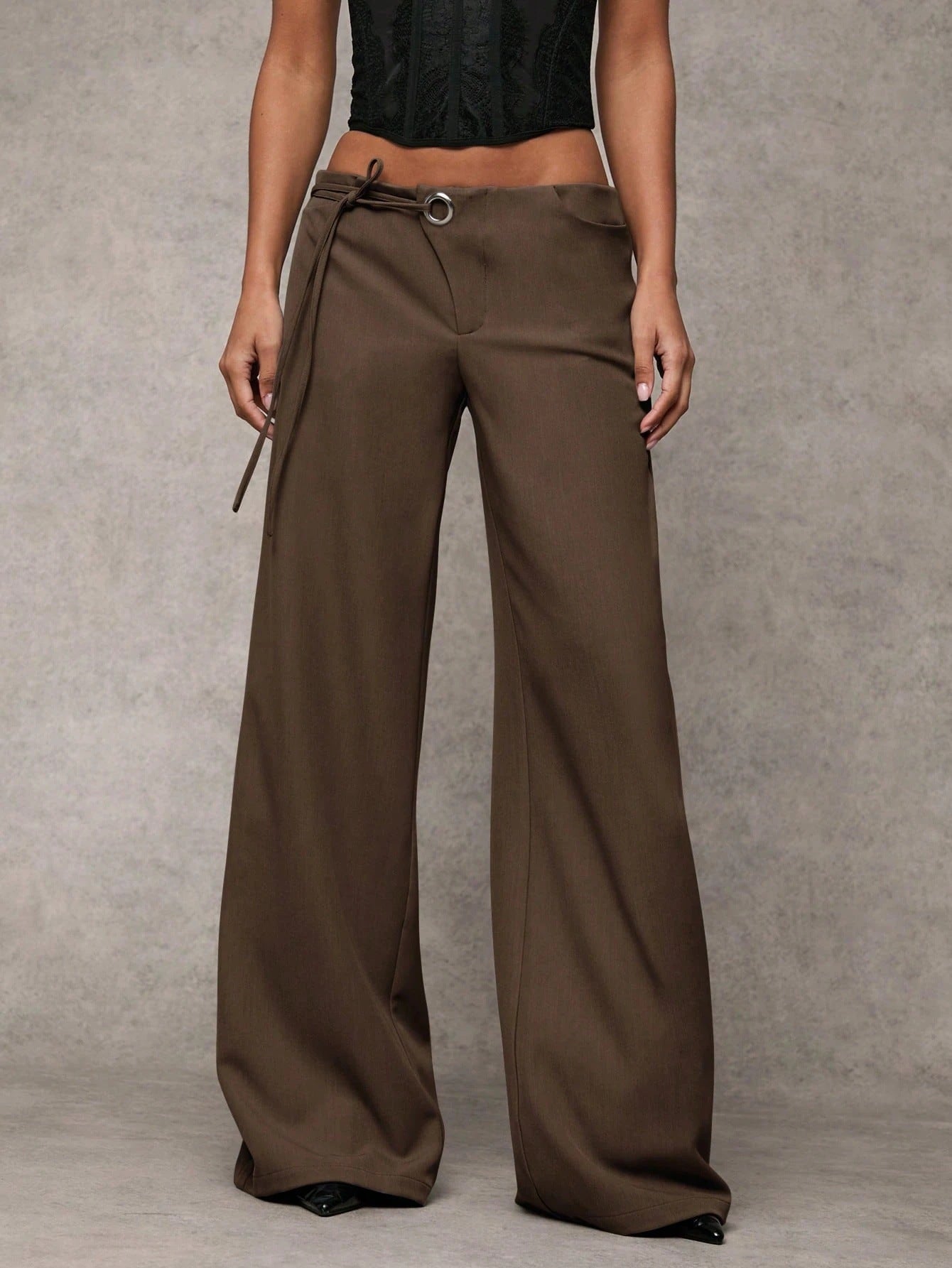 Women's Casual Fashion Design Low-waist Slightly Flared Suit Pants